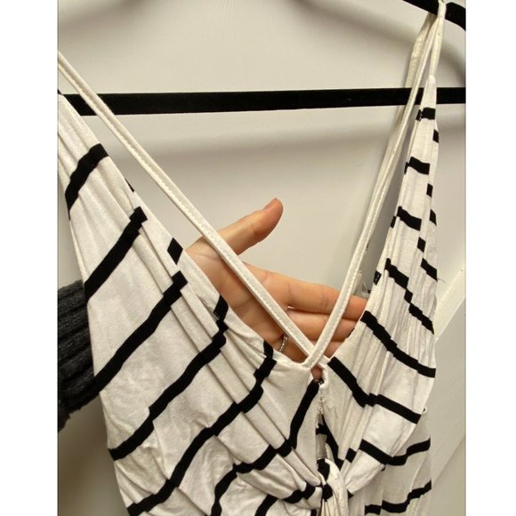 Summer Dress - Midi/Maxi mix - Black and White Striped - Picture 3 of 8